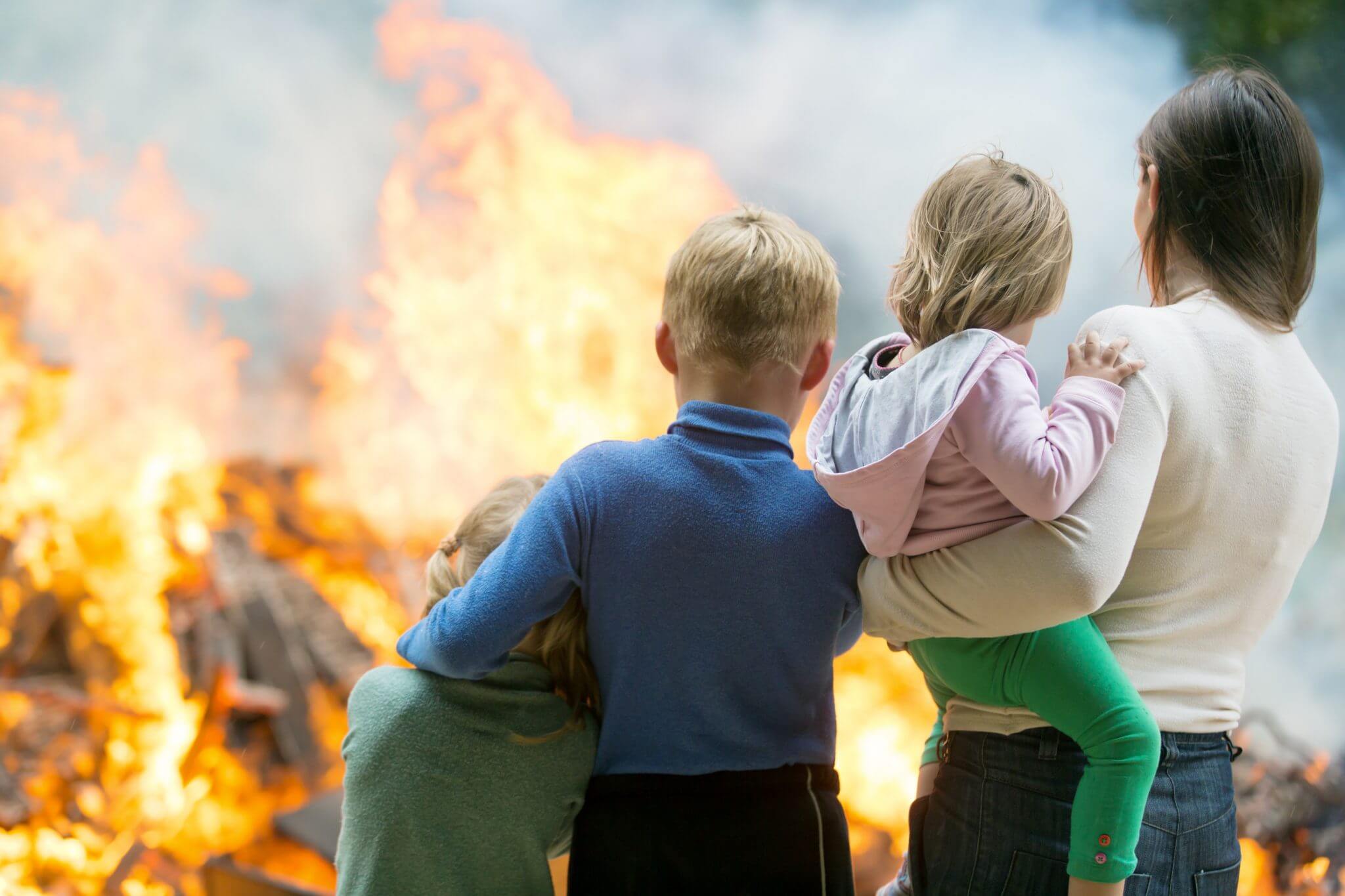 A Family beside A Fire