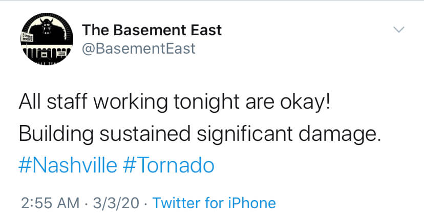 Nashville Tornado - The Basement Venue